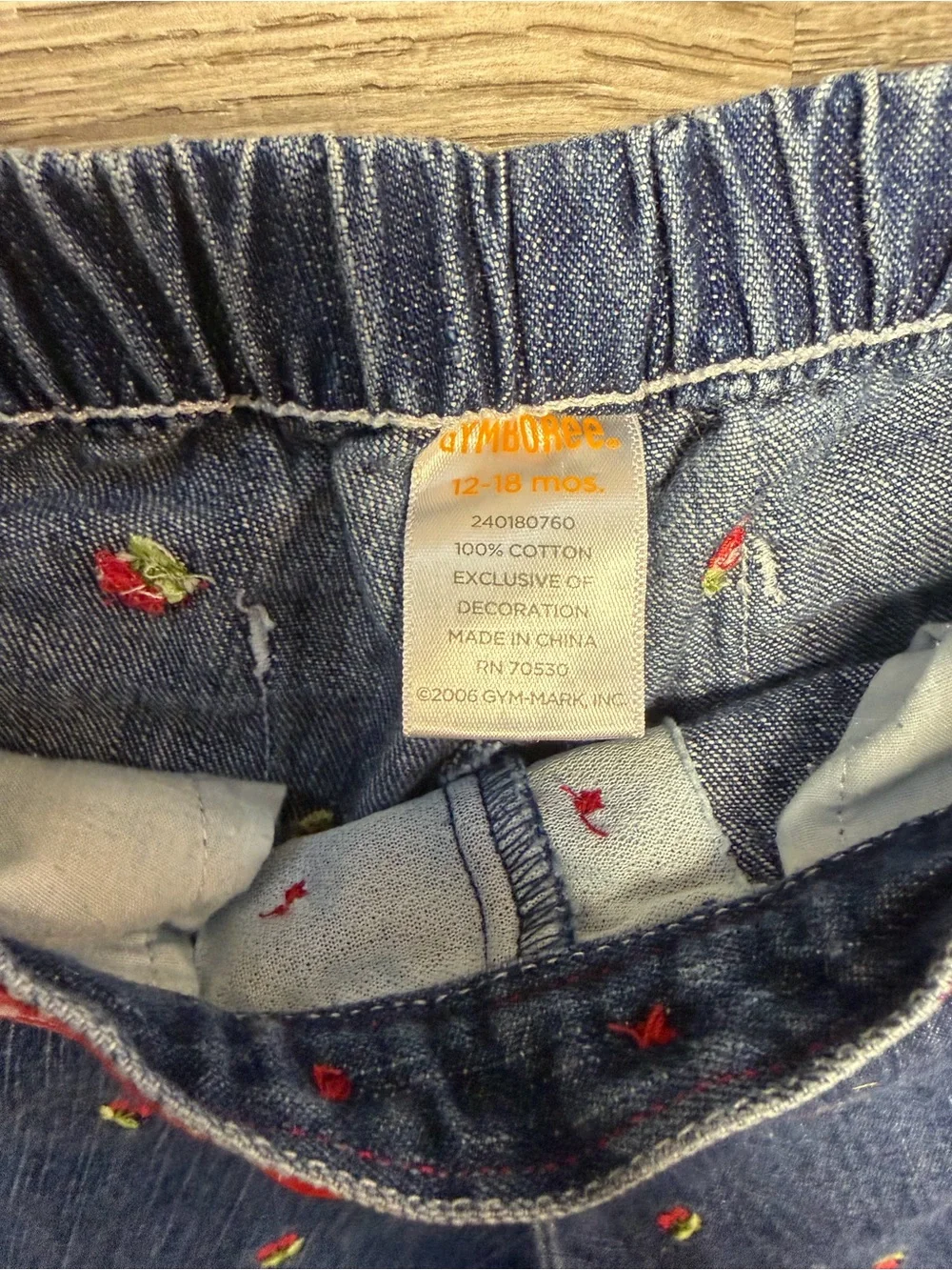 Gymboree Blue Denim Capri Pants with Red Accents